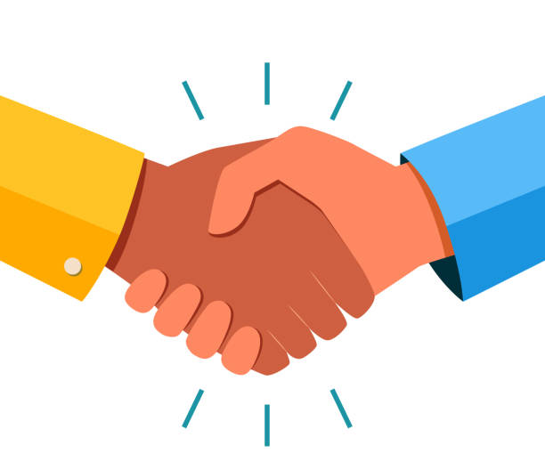 Business handshake icon. Handshake of business partners. Business handshake. Successful deal. Vector flat style icon isolated on white background